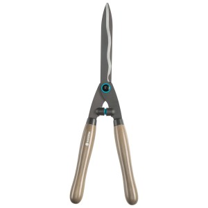 Cisailles à haie Gardena NatureCut avec manches en bois, longueur de coupe 23 cm pour une taille précise.