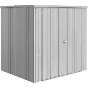 Armoire de jardin Biohort Large, 177x186x150 cm, argent métallisé, idéale pour jardin et terrasse.
