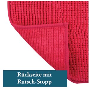 Tappeto bagno MSV Chenille Fuchsia, 40x60 cm, con rivestimento antiscivolo.