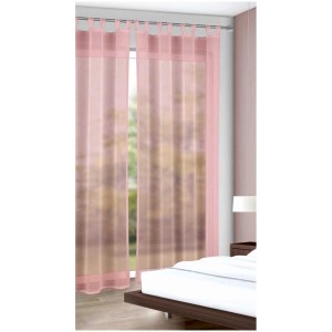 Tenda a passanti Crépe rosa antico, 245x135 cm, leggermente trasparente per soggiorno.