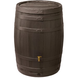 4Rain botte per acqua piovana Vino 400 l marrone scuro effetto legno con rubinetto.