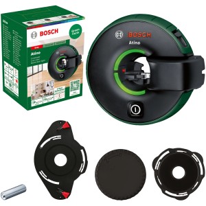 Laser lignes Bosch Atino tout-en-un avec accessoires et emballage. Outil de mesure pour l'alignement.