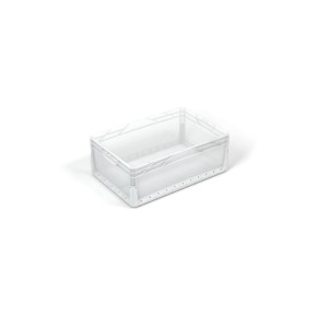Contenitore Euro trasparente a parete piena, scatola di stoccaggio in plastica da 46 l.