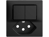 Feller Kleinkombi-Doppel-Schalter / Taster Frontplatte EdizioDue Typ13 Schwarz Feller Kleinkombi-Doppel-Schalter / Taster Frontplatte EdizioDue Typ13 Schwarz