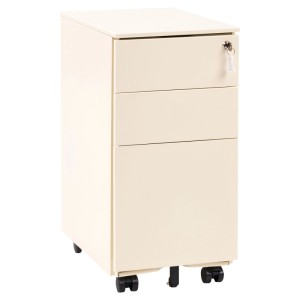 Beliani Armoire de bureau Bolsena à roulettes beige 60 x 30 x 45 cm