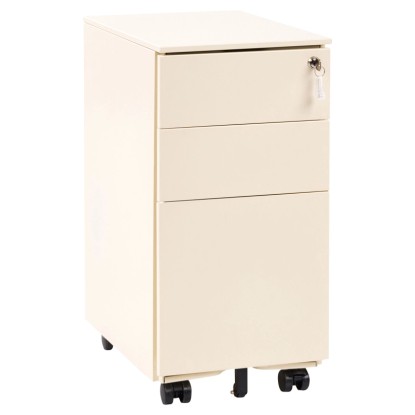 Beliani Armoire de bureau Bolsena à roulettes beige 60 x 30 x 45 cm
