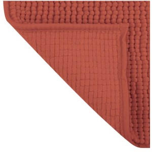 Tappeto bagno MSV Chenille terracotta, 50x80 cm, con texture a pallini e rivestimento antiscivolo.