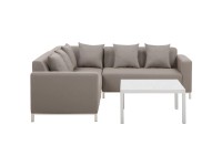 Beliani Lounge-Set Belize 5-Sitzer Modular Rechtsseitig Beige
