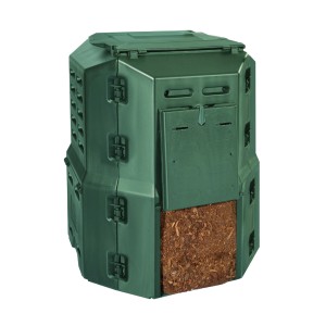Thermo-composteur vert Handy-450 Classic rempli, idéal pour le jardin.