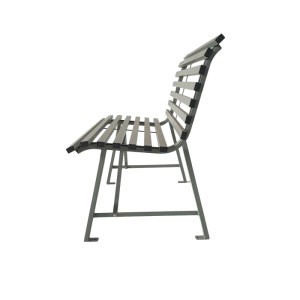 Graue Greemotion Gartenbank Palermo aus Stahl, Seitenansicht. Gartenmöbel für Terrasse und Balkon.