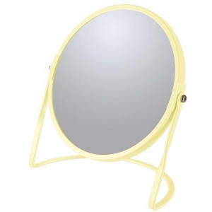 Specchio da tavolo Spirella Akira, giallo opaco, specchio cosmetico con ingrandimento.