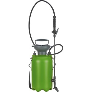 Pulvérisateur à pression vert avec capacité de 5 l et buse réglable pour jardin et extérieur.