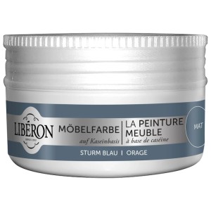 Libéron Möbelfarbe auf Kaseinbasis, Sturmblau, 0,075 l Dose. Effektfarbe für Möbel.