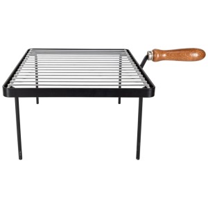 Grille de barbecue carrée Nouvel avec 4 pieds, acier nickelé, 37,5x48cm. Ustensile de grill pour une position sûre.