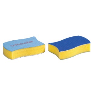 Vileda Ceran spugna per la pulizia confezione doppia, giallo/blu, per superfici in vetroceramica.