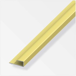 Selbstklebendes Einfassprofil aus Aluminium in Messingoptik, 100cm lang, für Laminat und Parkett.