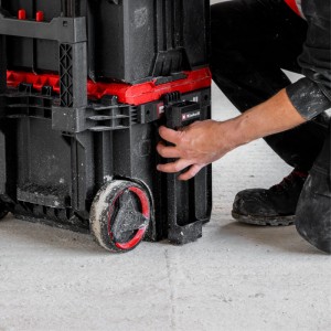 Mano fissa supporto rosso Einhell per livella in plastica a valigetta portautensili E-Case con chiusura a scatto.