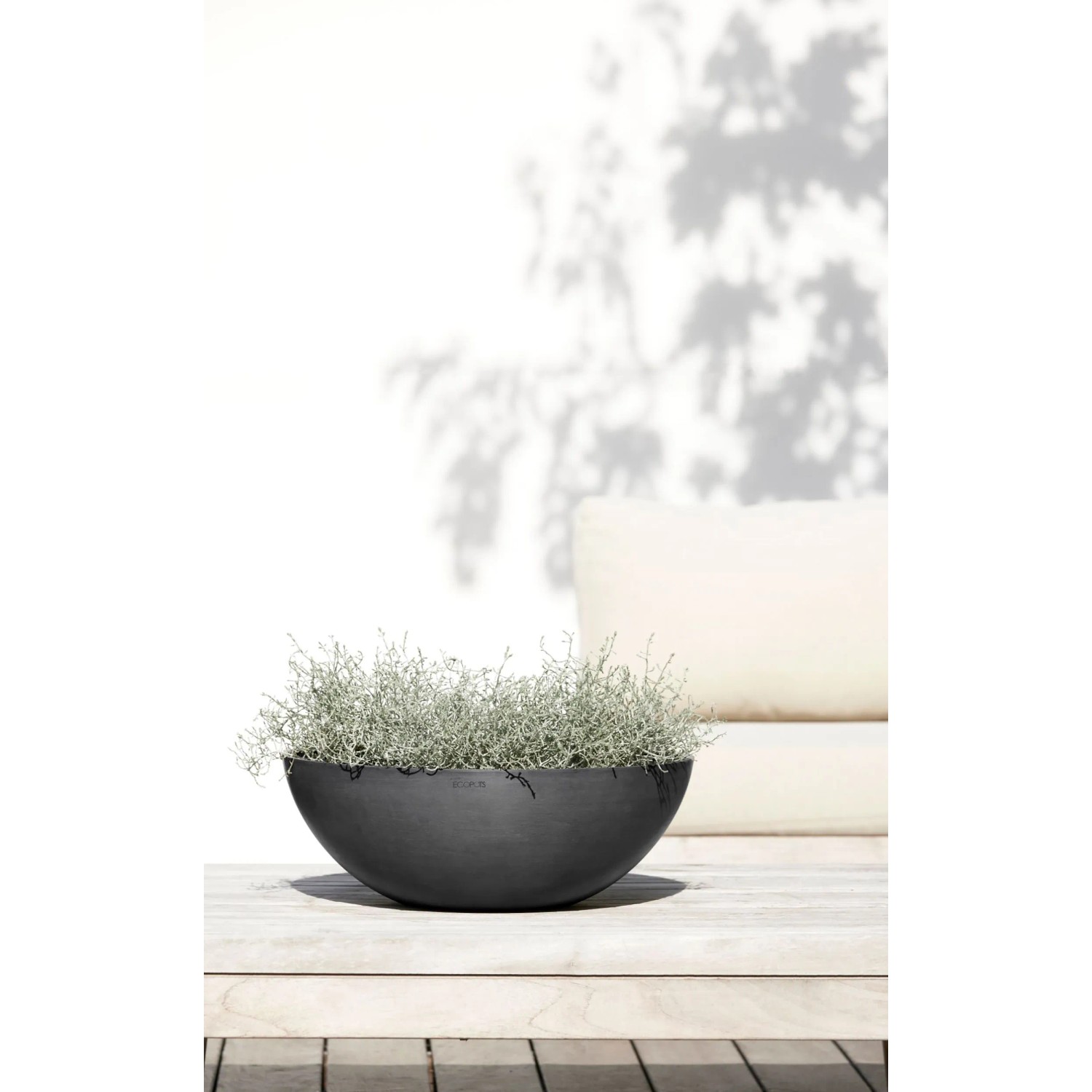 ECOPOTS Sottovaso per vaso da fiori Rotterdam marrone grigio (tortora) – 50 x 50 m – Piattino per vaso in plastica riciclata, sottopentola moderno per interni ed esterni