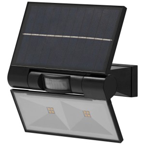 Lampada da esterno a LED Osram Endura grigio scuro con pannello solare e sensore di movimento.