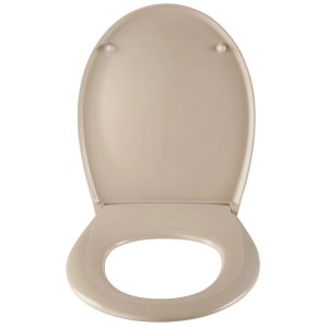 Sedile WC Diaqua Barbana beige con chiusura rallentata, in duroplast resistente.