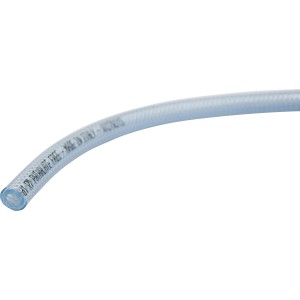 Transparenter Fitt Gewebeschlauch, 12,5 mm Durchmesser, als Meterware erhältlich.