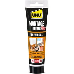 Uhu Montage Kleber Universal, tubo da 200g. Adesivo forte per legno, pietra, metallo e plastica.