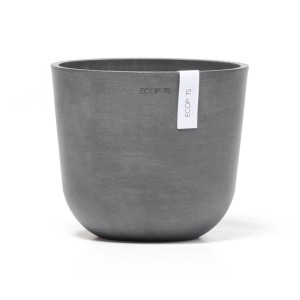 Pot de fleurs Ecopots Oslo Mini, gris, 19x16,5cm, idéal pour intérieur & extérieur.