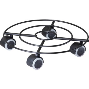Wagner Rotelle per piante in filo metallico GH 0944, nero opaco, Ø 30 cm. Sottovaso con quattro ruote doppie.