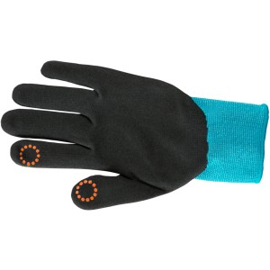 Guanto da piantagione e per terreno Gardena taglia 7/S, nero con polsino turchese e funzione Mobile-Touch.