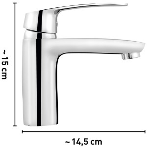 Mitigeur de lavabo baliv WT-300 chromé, robinet à levier unique pour salle de bain.