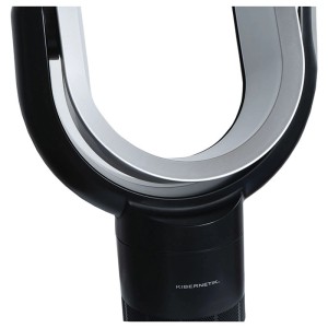 Ventilatore da tavolo Kibernetik Bladeless BTV61 nero-argento. Design moderno senza pale per circolazione sicura.