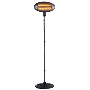 Chauffage de terrasse Sonnenkönig Gustav, chauffage noir réglable pour patio et balcon.