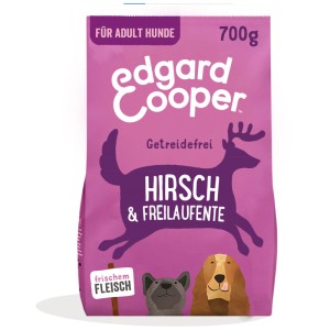 Edgard & Cooper cibo secco per cani cervo & anatra, sacco da 700g per cani adulti. Senza cereali.