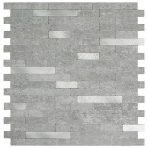 D-c-fix Wandfliese Premium Metal Stone, selbstklebend, steingrau, 29,2x29,7cm, für Wanddekoration.
