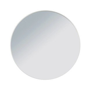 Miroir cosmétique mural grossissant 3x Wenko, miroir rond avec cadre blanc.