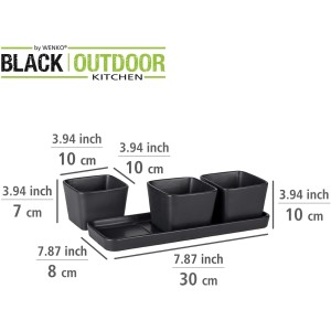 Wenko Snack- und Dip-Schalen Set Black Outdoor Kitchen, 4-teilig, schwarz.