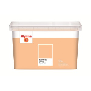 Peinture intérieure Alpina Pantone Peach Fuzz 2,5 L. Peinture murale mate orange pastel.