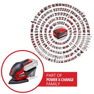 Ponceuse multifonction sans fil Einhell TE-OS 18/150 Solo, membre de la famille Power X-Change.