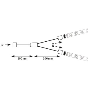 Paulmann MaxLED Y-Splitter (30cm, bianco): Distributore per installazione strisce LED parallele.