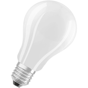 Ampoule LED Osram E27 forme classique, 17W, lumière blanc chaud.