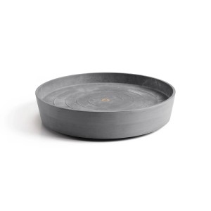 Soucoupe grise Ecopots Amsterdam Ø 42 cm avec roulettes pour pots de fleurs.