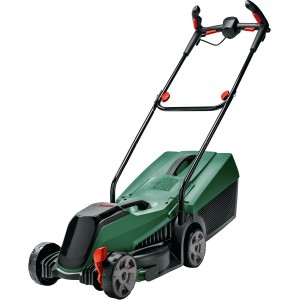 Tondeuse à batterie Bosch CityMower 18V-32 avec batterie et chargeur.