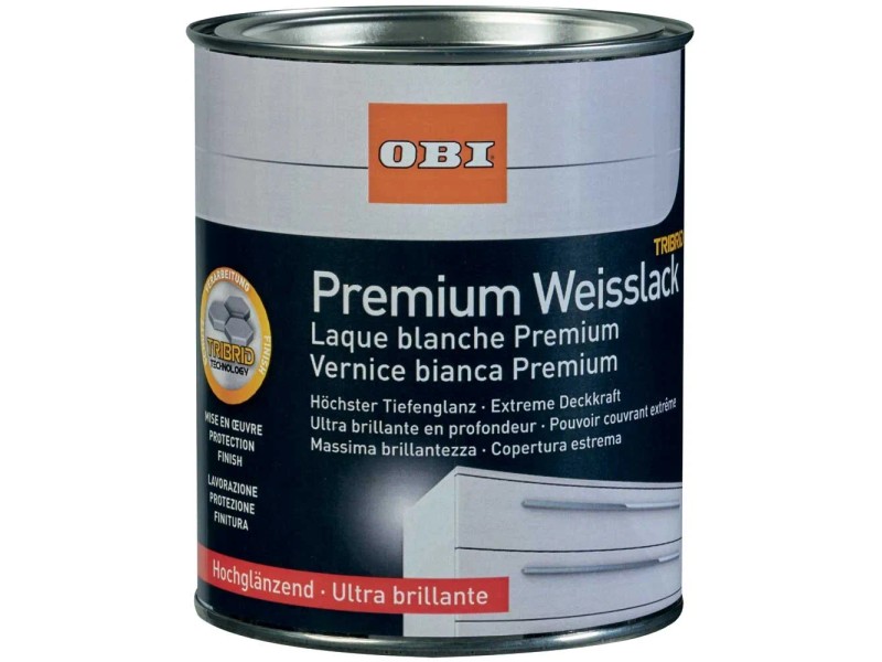 OBI Premium-Weisslack Tribrid hochglänzend Weiss 375 ml kaufen bei OBI