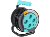 Kabelrolle Color 4 x T13 Türkis-Schwarz Kabellänge 15 m