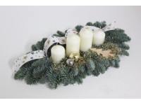 Adventsgesteck mit 4 Kerzen Creme Ø 45 cm