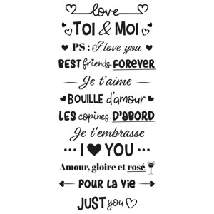 Aladine Rollstempel Love mit verschiedenen Schriftzügen und Botschaften zum Thema Liebe.