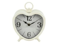 Tischuhr Herz Jolie Weiss  Höhe 19,5 cm