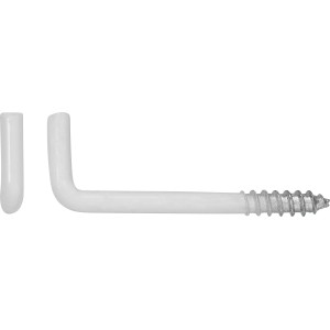 Weißer LUX Schraubhaken, 3,8x60mm, 4er-Set, zum Aufhängen von Deko-Elementen.