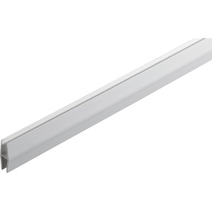 Profilo di connessione posteriore in plastica bianca Hettich, lunghezza 2000 mm, per raccordi di collegamento.