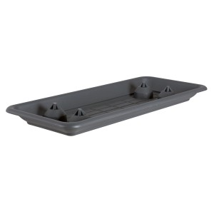 Soucoupe anthracite pour jardinière Plato, 33x76 cm, compatible avec les jardinières Geli.